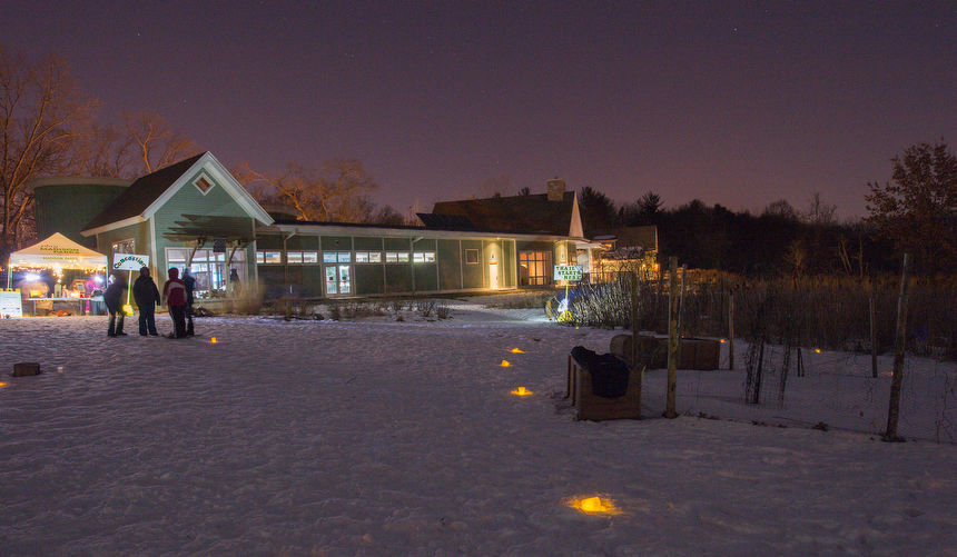 Candlelit snowshoe hike at Aldo Leopold Nature Center